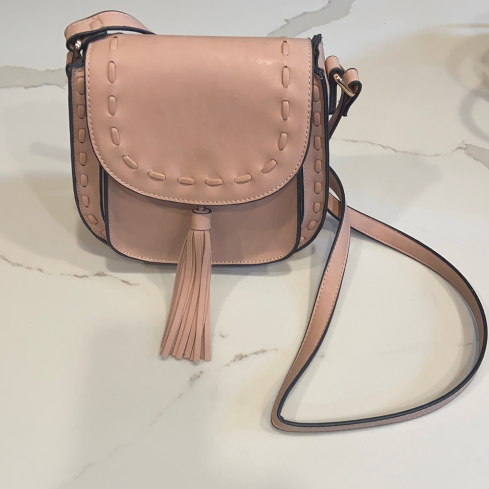 Pink Whipstitch Crossbody Bag
